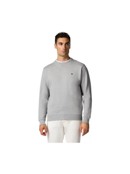 Haftowana bluza nierozpinana Brooks Brothers polarowa szara