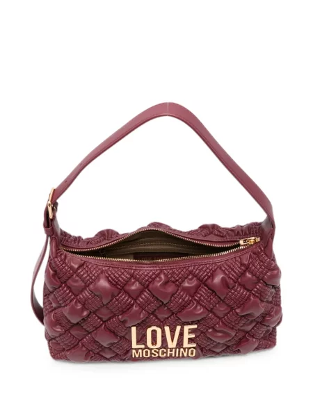 Prošiven torbica Love Moschino s autogramom crvena