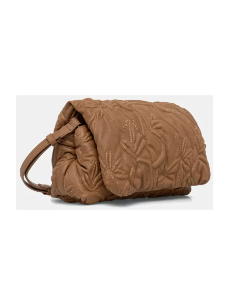 Torebka crossbody Munthe skórzana brązowa