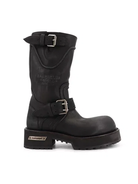 Kozaki Balenciaga skórzane czarne