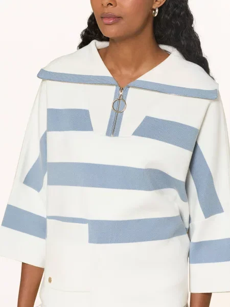 Joseph Ribkoff Sweter Typu Troyer Z Rękawem beige biały