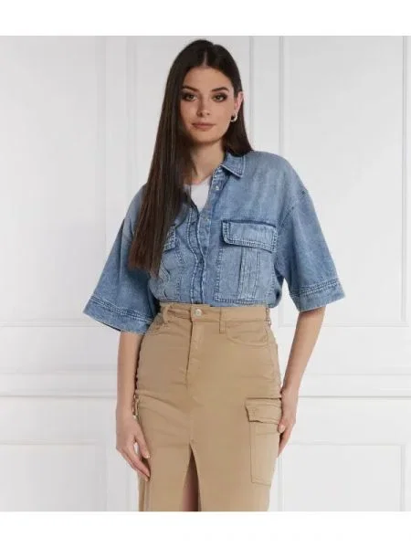 DONDUP made in Italy De blugi cămașă | Oversize fit albastru
