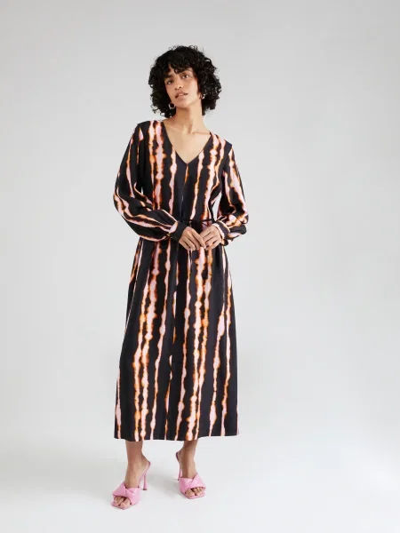MOSS COPENHAGEN Rochie portocaliu deschis / negru alb