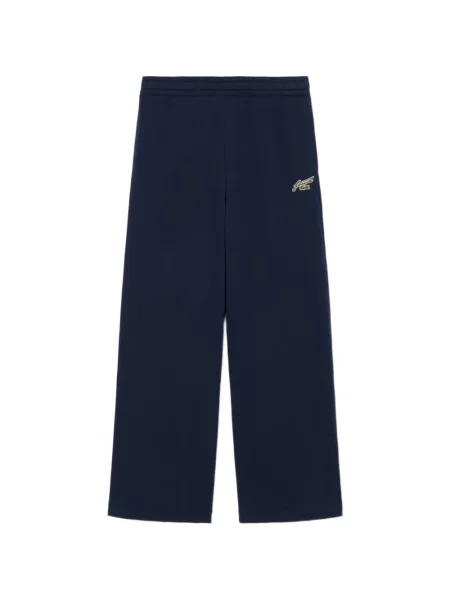 Pantaloni Lacoste cu broderie alergare albastru
