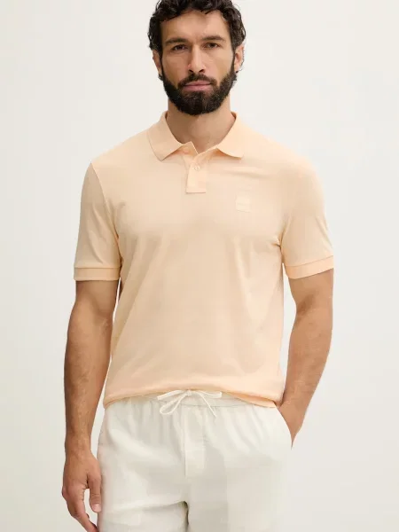 Tricou polo Boss Orange portocaliu