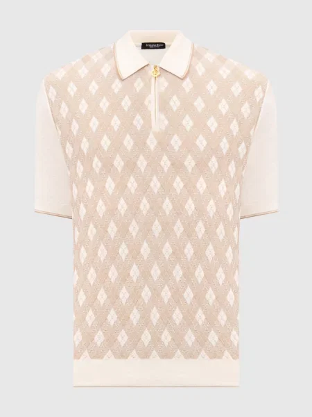 Поло Stefano Ricci с принтом бежевое