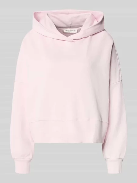 Bluza z kapturem o kroju relaxed fit z czystej bawełny Marc O'polo różowa
