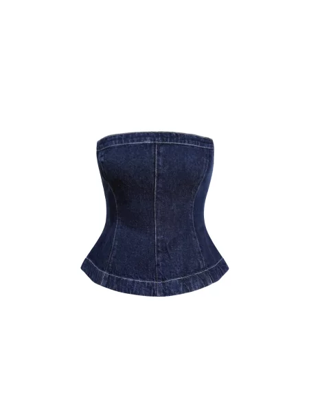 Hzl the label Top denim albastru