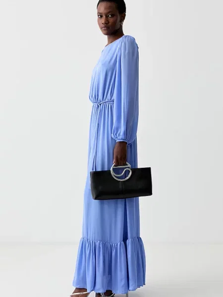 Hodvábne šaty Luisa Spagnoli RUNWAY COLLECTION modrá