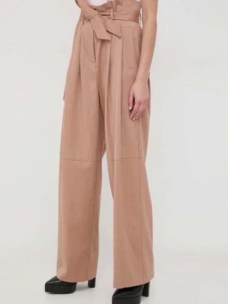 Pinko pantaloni de lana bej
