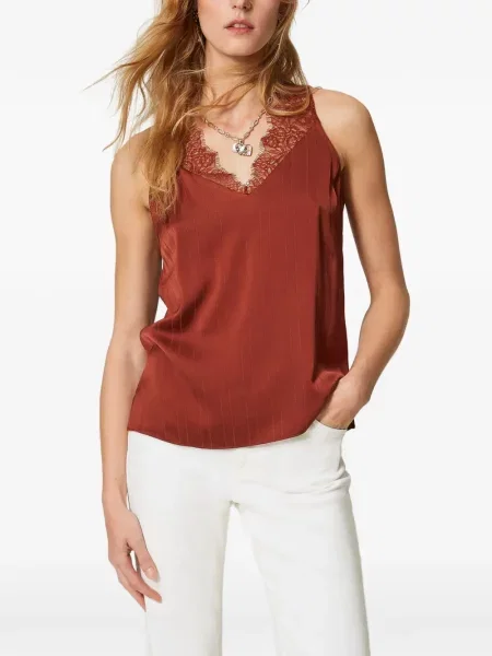 Top Twinset din satin roșu