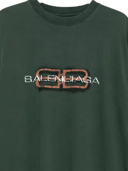 Póló Balenciaga nyomtatás zöld