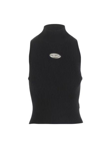 Top Diesel prążkowany na ramiączkach czarny