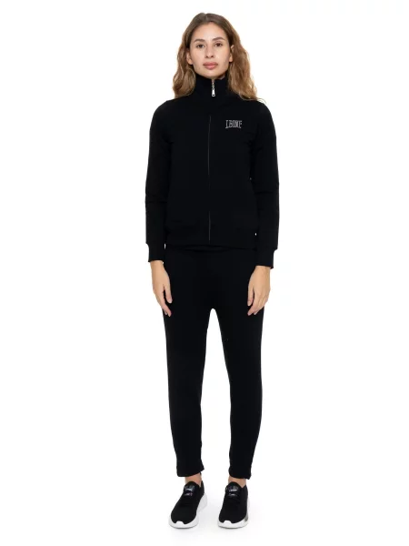 Dres Leone Apparel ze stójką i zamkiem na zimę prosty krój czarny