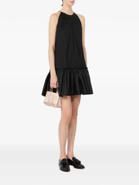Tafta scurt rochie Max Mara fără mâneci negru