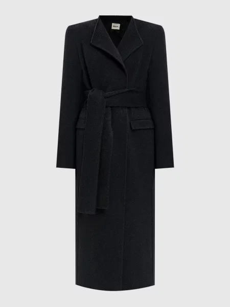 Пальто на запах Jelson з вовни Khaite сіре