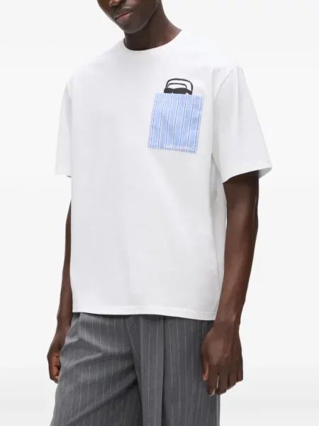 Tricou Karl Lagerfeld cu dungi alb