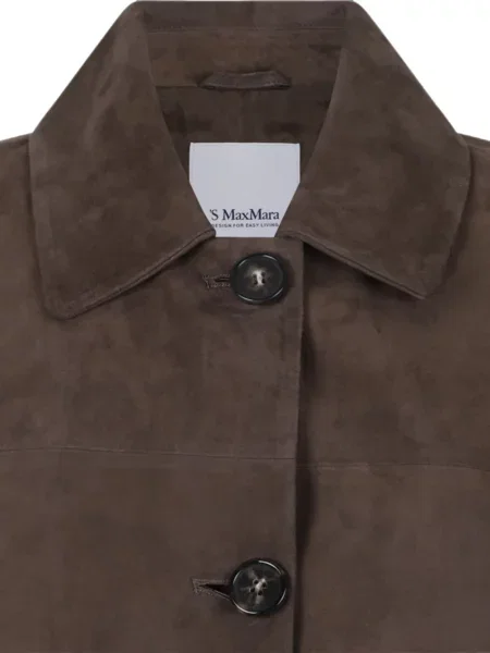 Geacă 's Max Mara din piele de căprioară maro