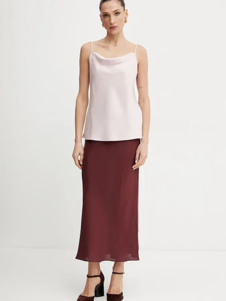 Блузка Marella FRINGY однотонна рожевий