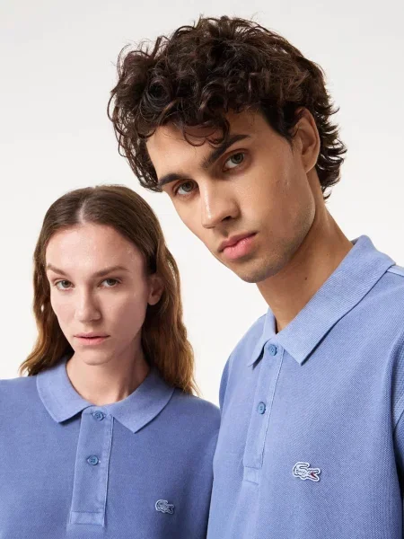 Детское поло Lacoste голубое