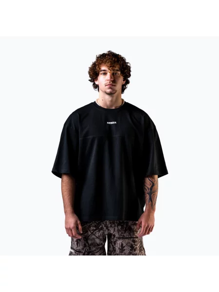Tricou de antrenament bărbați NEBBIA Power Oversize black negru