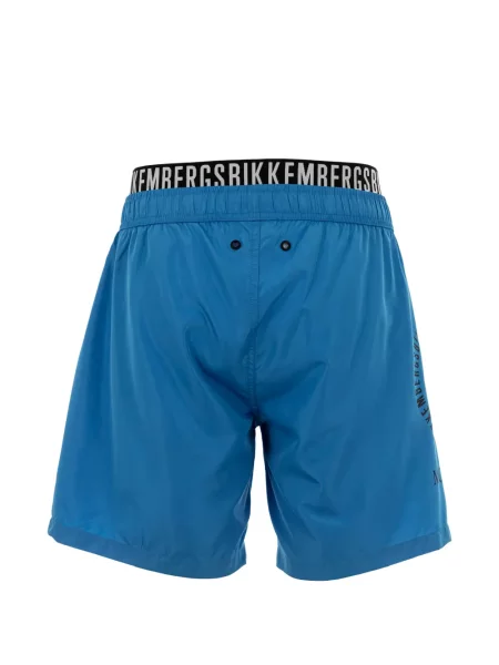 Долнища на бански Bikkembergs с принт с връзки синьо