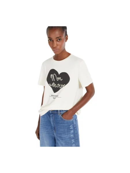 T-shirt z nadrukowanym motywem i logo model ‘TEIERA’ Max Mara Weekend biała