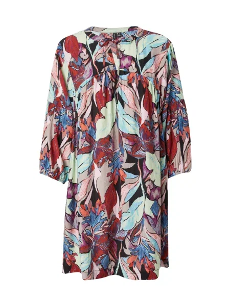 VERO MODA Šaty VMMAJA PALMA světlemodrá / mátová / červená třešeň černá