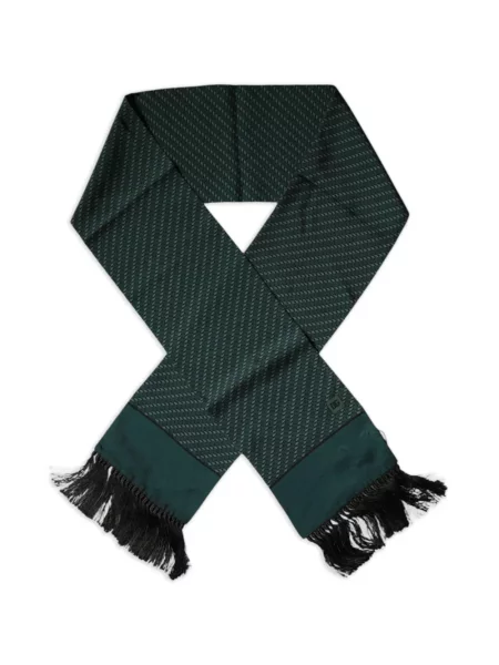 Fular Dolce & Gabbana cu franjuri cu imprimeu geometric verde