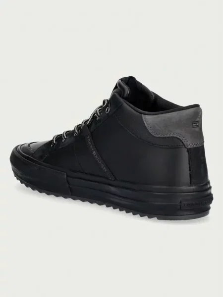 Tommy Hilfiger HARLEM STREET CLEAT WINTER sneakersy skórzane czarne