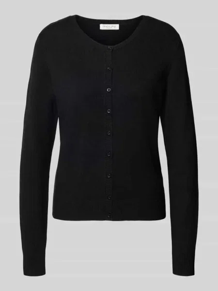 Kardigan rozpinany o kroju regular fit z listwą guzikową Christian Berg Woman czarny