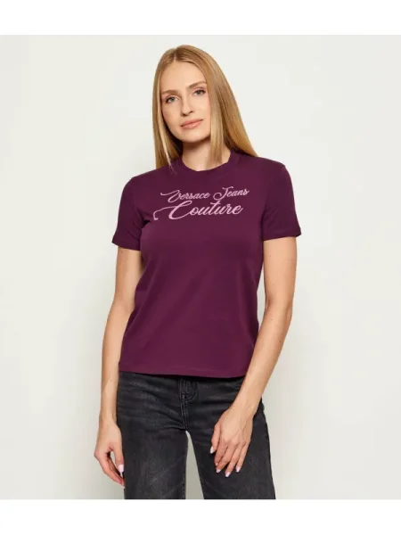 Póló Versace Jeans Couture borvörös