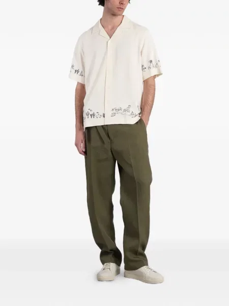 Cu centură pantaloni Paul Smith verde