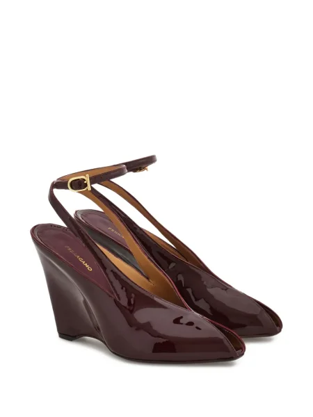 Pantofi cu toc Ferragamo cu pană violet