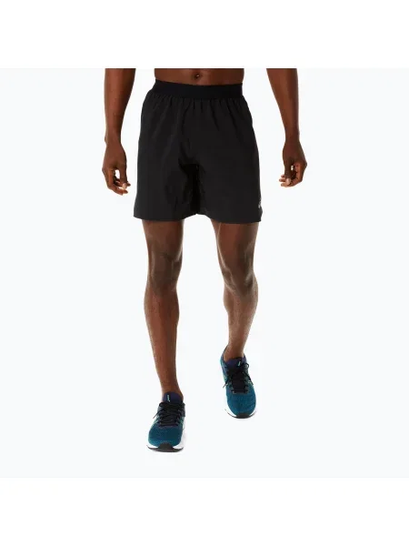 Olcsóbban. Férfi futó rövidnadrág ASICS Road performance black/carrier grey. Méret: S fekete