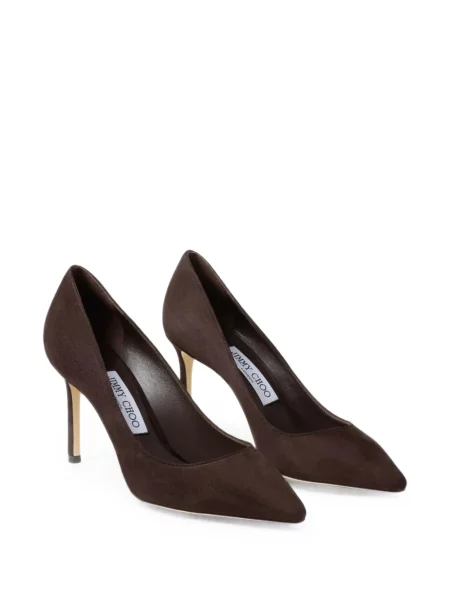 Pantofi cu toc Jimmy Choo din piele de căprioară maro
