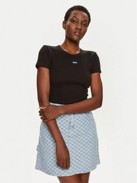 HUGO Tricou albastru alb negru