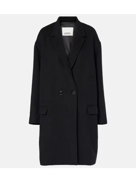 Palton Isabel Marant de lână negru