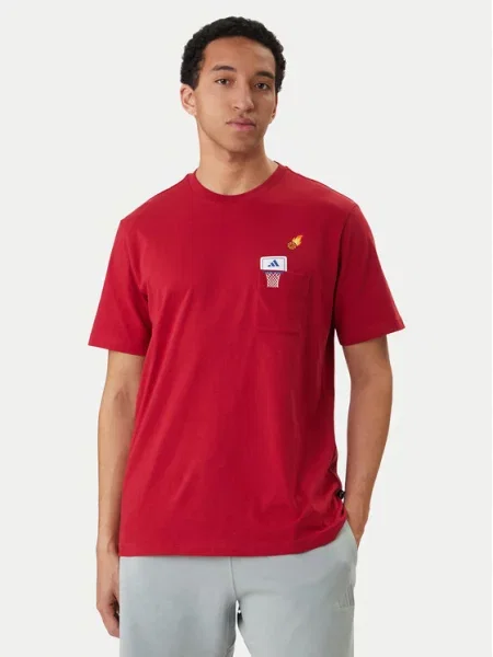 Adidas Póló Mini Embroidery Basketball Graphic piros