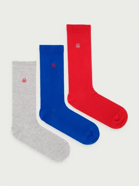 United Colors of Benetton ponožky pánske s bavlnou červená