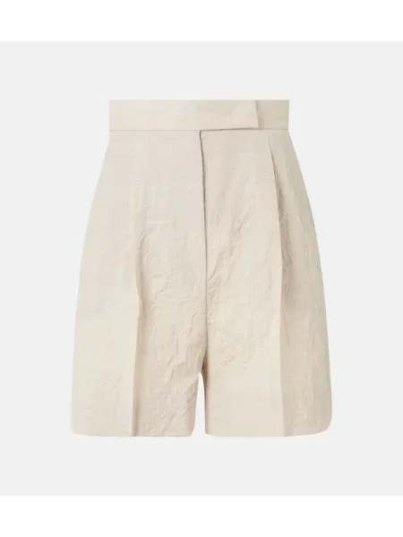 Pantaloni scurți Max Mara de lână bej