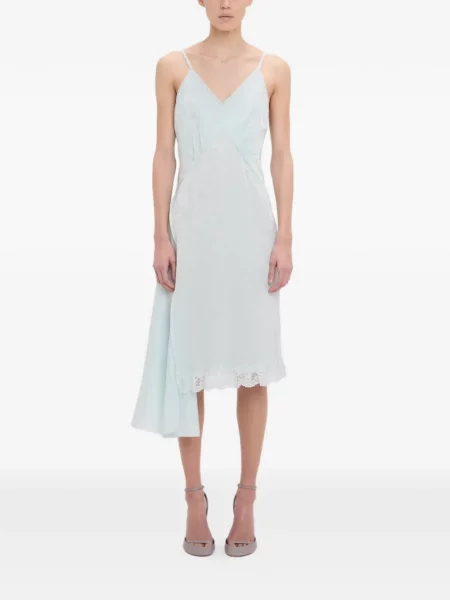 Rochie midi Victoria Beckham asimetrică albastru