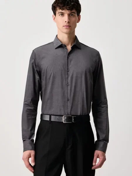 Calvin Klein cămașă pentru bărbați din catifea reiată gri
