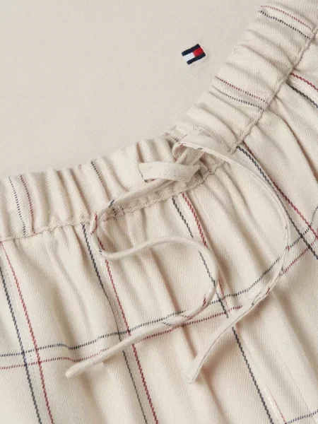Фланелева піжама Tommy Hilfiger бежева