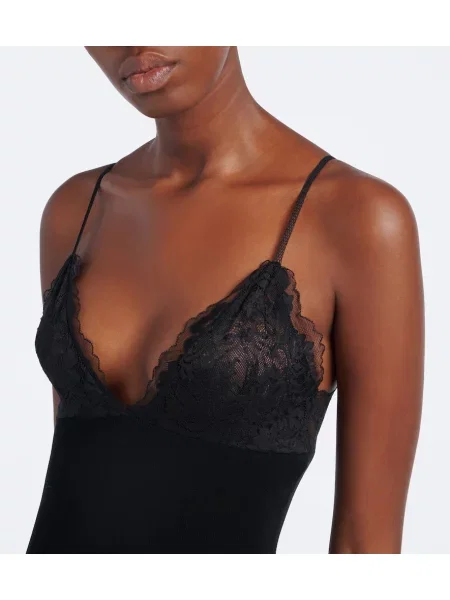 Rochie maxi Aya Muse din dantelă negru