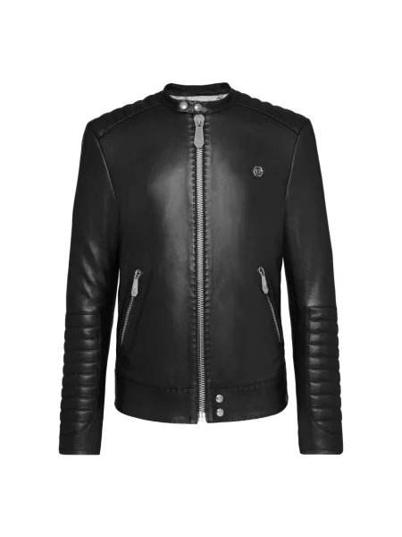 Kurtka skórzana Philipp Plein czarna