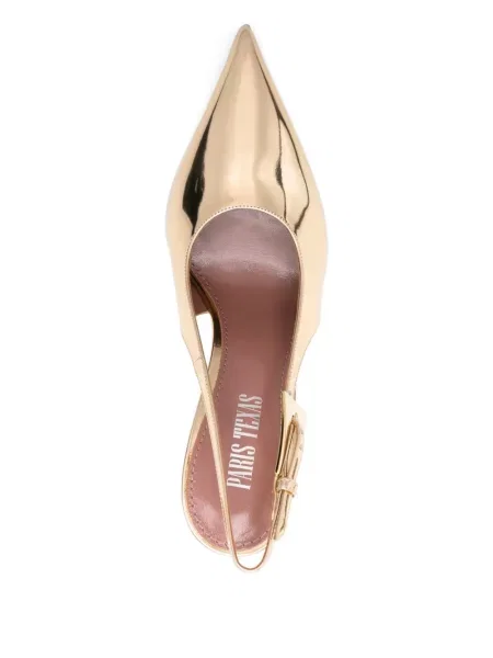 Pantofi cu toc Paris Texas slingback auriu