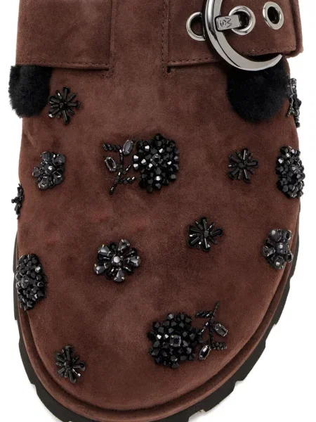 Papuci tip mules Stuart Weitzman cu cataramă maro