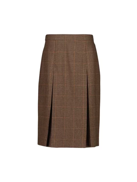 Spódnica midi Saint Laurent brązowa