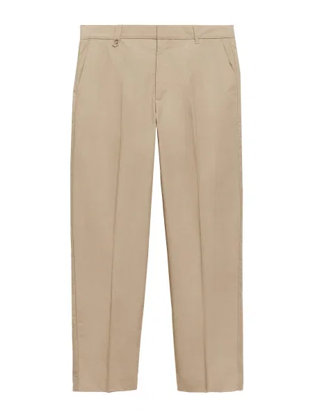 MANGO MAN Hlače na rob Davide svetlo bež